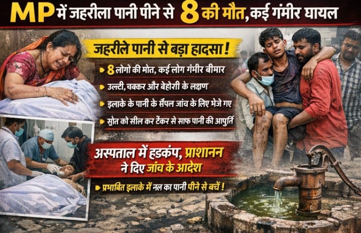 मध्य प्रदेश में जहरीला पानी पीने से 8 लोगों की मौत, कई गंभीर रूप से घायल 11 मध्य प्रदेश में जहरीला पानी पीने से 8 लोगों की मौत, कई गंभीर रूप से घायल