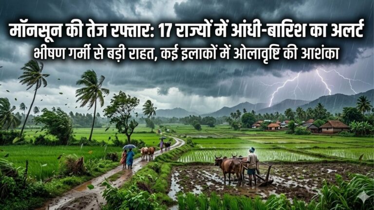 मॉनसून की तेज रफ्तार 17 राज्यों में आंधी-बारिश का अलर्ट भीषण Heat (गर्मी) से मिली बड़ी राहत 2 मॉनसून की तेज रफ्तार 17 राज्यों में आंधी-बारिश का अलर्ट भीषण Heat (गर्मी) से मिली बड़ी राहत