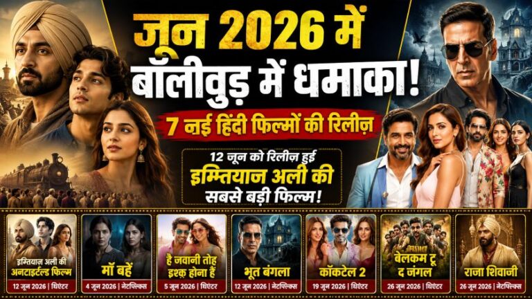 🎬 जून 2026 में Bollywood का बड़ा धमाका: 7 नई हिंदी फिल्मों की एंट्री, इम्तियाज़ अली की फिल्म पर सबसे ज्यादा नजरें 1 🎬 जून 2026 में Bollywood का बड़ा धमाका: 7 नई हिंदी फिल्मों की एंट्री, इम्तियाज़ अली की फिल्म पर सबसे ज्यादा नजरें