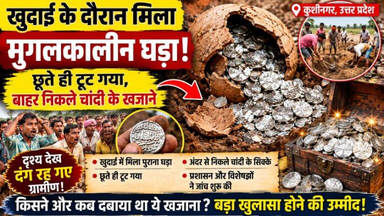 कुशीनगर में खुदाई के दौरान मिला चांदी के सिक्कों से भरा प्राचीन घड़ा 3 कुशीनगर में खुदाई के दौरान मिला चांदी के सिक्कों से भरा प्राचीन घड़ा
