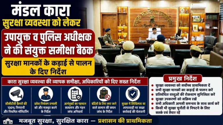 Divisional कारा सुरक्षा व्यवस्था को लेकर उपायुक्त व पुलिस अधीक्षक ने की संयुक्त समीक्षा बैठक सुरक्षा मानकों के कड़ाई से पालन के दिए निर्देश