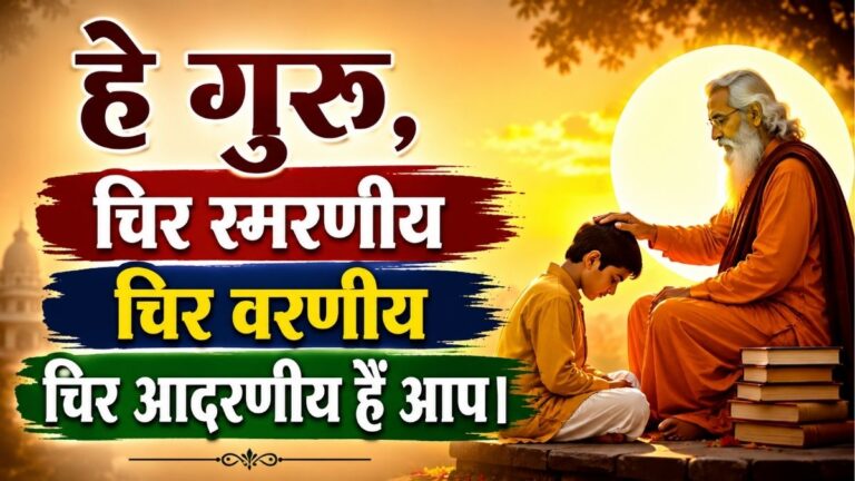 "हे गुरु, चिर स्मरणीय चिर वरणीय चिर आदरणीय हैं आप।" 9 “हे गुरु, चिर स्मरणीय चिर वरणीय चिर आदरणीय हैं आप।”