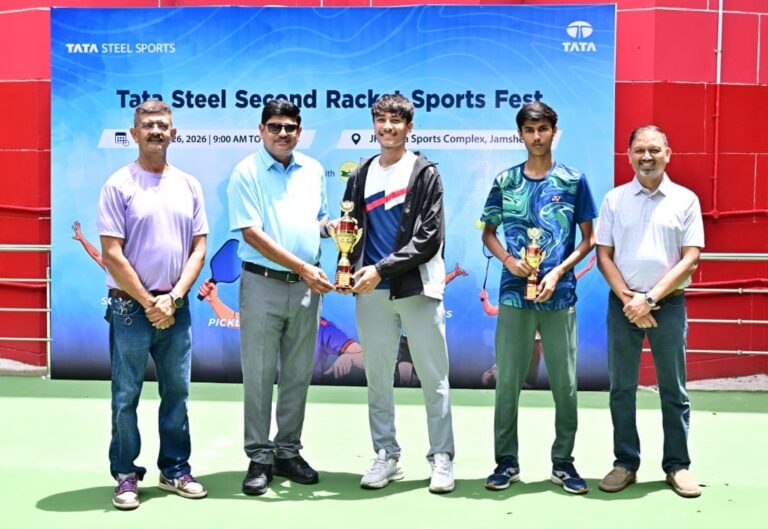 टाटा स्टील रैकेट्स स्पोर्ट्स फेस्ट 2026 का दूसरा संस्करण जेआरडी टाटा स्पोर्ट्स कॉम्प्लेक्स में संपन्न 12 टाटा स्टील रैकेट्स स्पोर्ट्स फेस्ट 2026 का दूसरा संस्करण जेआरडी टाटा स्पोर्ट्स कॉम्प्लेक्स में संपन्न