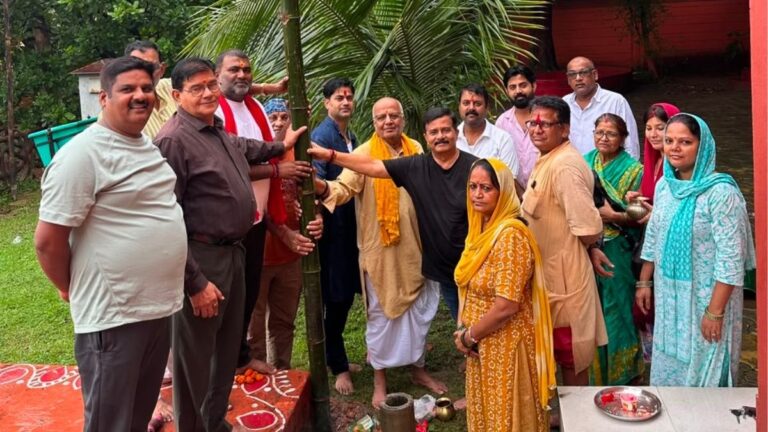 सहारा सिटी Mango में दुर्गा एवं काली पूजा पंडाल निर्माण के लिए हुआ भूमि पूजन