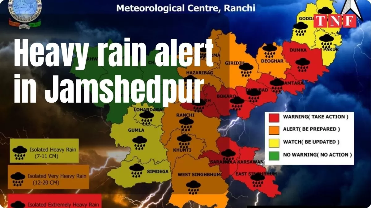 जमशेदपुर में भारी बारिश का अलर्ट, स्वर्णरेखा और खरकई नदी के किनारे रहने वाले रहें सतर्क: प्रशासन 6 जमशेदपुर में भारी बारिश का अलर्ट, स्वर्णरेखा और खरकई नदी के किनारे रहने वाले रहें सतर्क: प्रशासन