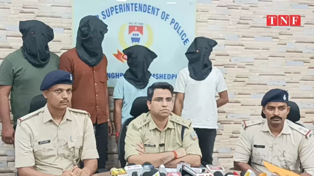 पूर्वी सिंहभूम पुलिस की बड़ी कार्रवाई — गोविंदपुर थाना क्षेत्र में हथियार सहित चार अपराधी गिरफ्तार, कुख्यात रिंकू सेठ गिरोह से संबंध का खुलासा
