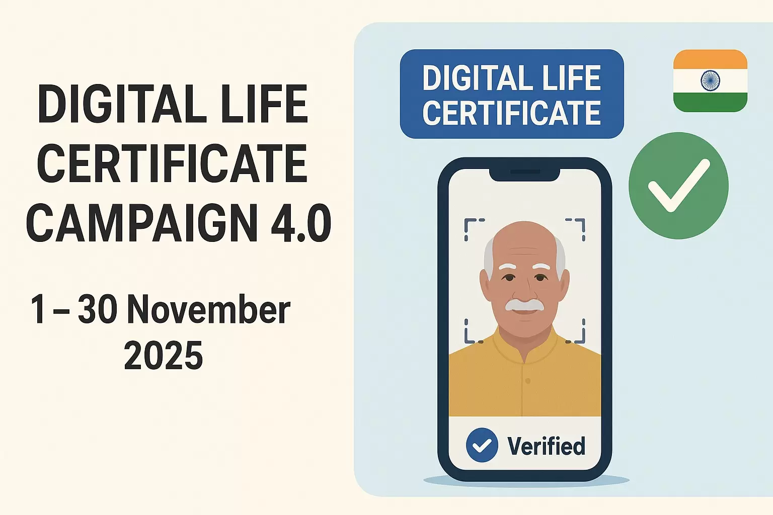 1 से 30 नवंबर तक चलेगा ‘डिजिटल जीवन प्रमाणपत्र अभियान 4.0’