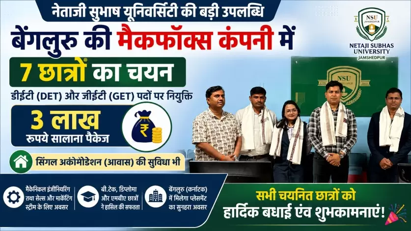 Seven Students From Netaji Subhash University 