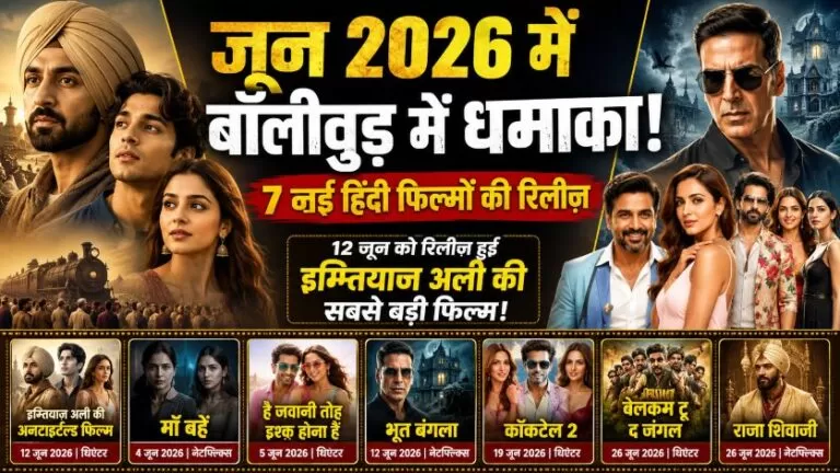 🎬 जून 2026 में Bollywood का बड़ा धमाका: 7 नई हिंदी फिल्मों की एंट्री, इम्तियाज़ अली की फिल्म पर सबसे ज्यादा नजरें