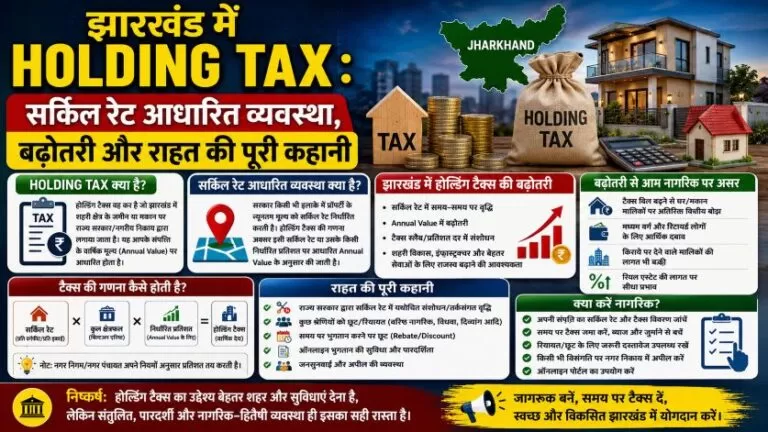 झारखंड में Holding tax : सर्किल रेट आधारित व्यवस्था, बढ़ोतरी और राहत की पूरी कहानी