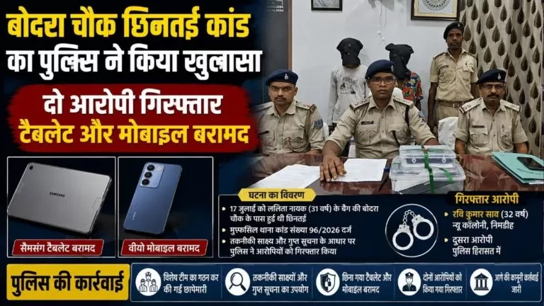 Bodra चौक छिनतई कांड का पुलिस ने किया खुलासा दो आरोपी गिरफ्तार टैबलेट और मोबाइल बरामद 4 Bodra चौक छिनतई कांड का पुलिस ने किया खुलासा दो आरोपी गिरफ्तार टैबलेट और मोबाइल बरामद